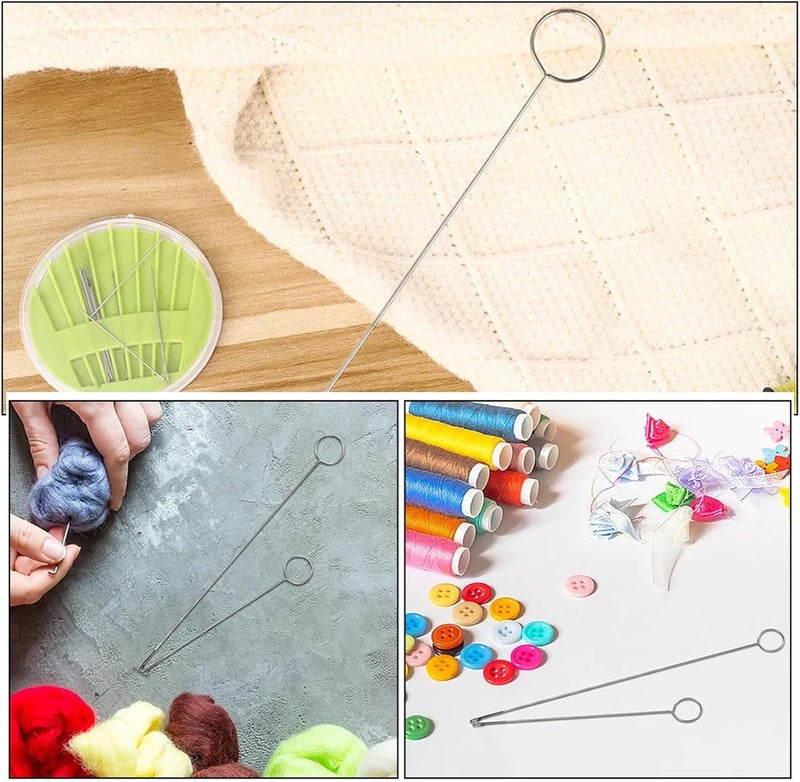 LINYUEARUI 17Pcs Sewing Loop Turner Hook with Latch,Handmade Sewing Tools DIY Knitting Accessories,for Silicone Beads Fabric Tube Straps Belts Strips,2 Size- Long & Short Stainless Steel Loop Turner - Image 5